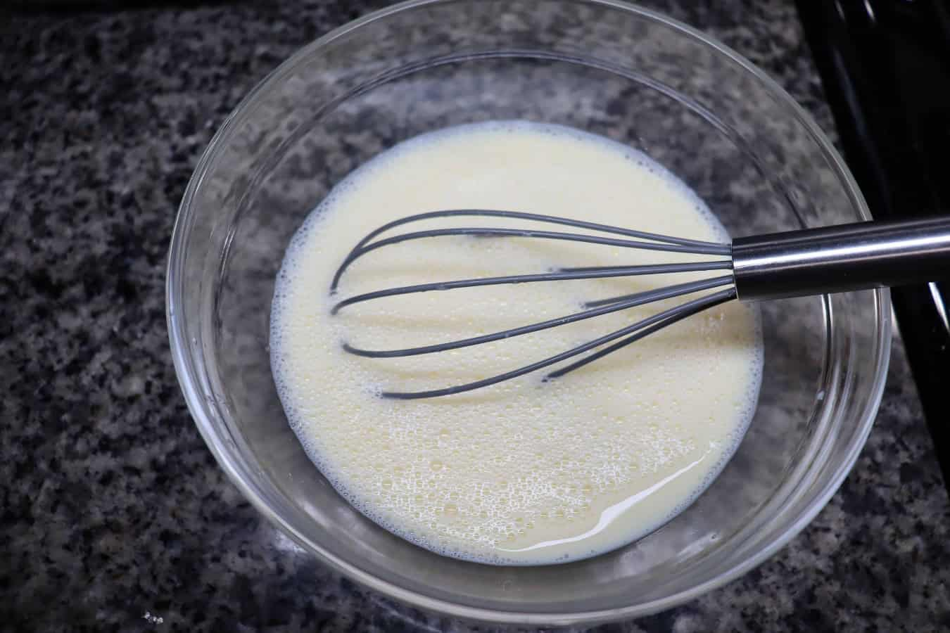 Fluffy Pancake Wet Ingredient Mix. Step 2 of the best fluffy pancake recipe.